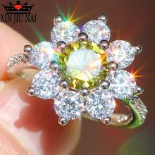wedding CZ White Stone/Greenstone Snow Crystal Ring Princess Ring with Top Zircon Lady Ring Party Jewelry Gift women's rings 2024 - buy cheap