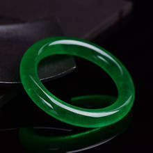 Pulseira de jade verde gelo natural, acessórios de moda, bracelete amuleto esculpido à mão para mulheres e homens 2024 - compre barato