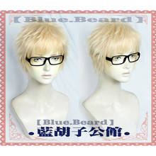 Anime Haikyuu!! Kei Tsukishima Blonde Short Role Play Heat Resistant Synthetic Hair Halloween Party Cosplay + Free Wig Cap 2024 - buy cheap