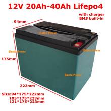 Lifepo4-batería de litio portátil, 12V, 20Ah, 25Ah, 30Ah, 35ah, 40Ah, con BMS 4S, 12V, para banco de energía de respaldo, panel solar UPS 2024 - compra barato