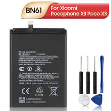 Оригинальный сменный аккумулятор для телефона XIAOMI BN61 для Xiaomi Pocophone X3 Poco X3 6000 мАч 2024 - купить недорого