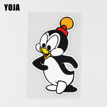 YOJA-calcomanía de vinilo de pingüino feliz, 7x13cm, pegatina de dibujos animados para coche, Animal encantador, 19A-0091 2024 - compra barato