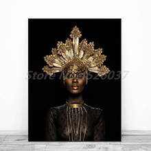 African Queen Wall Art Black And Gold Poster Abstract Paintings On Canvas Modern Art Decorative Pictures Home Decoration 2024 - buy cheap