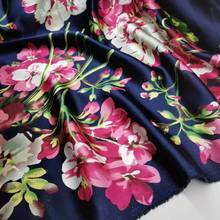 On Sale Charmeuse Fabric Imitation Silk Print Soft Shiny Little Stretchy Dress Pajamas Scarf Craft Material 2024 - buy cheap
