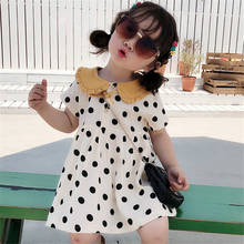 Girl Lace Collar Dot Princess Dress Baby Girls Summer Cotton Dresses Vestido Clothes 2024 - buy cheap