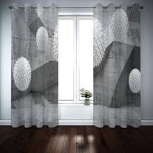 3D Sheer Curtains Blackout ball Photo Curtain Bedroom Living Room gray Fashion Modern Curtain For Kitchen Door Window Treatment 2024 - buy cheap