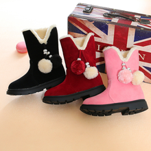 Girls Snow Boots New Fashion Comfortable Thick Warm girls Boots PufferBall two-way to wear Winter Cute kids Boots Princess Shoes 2024 - buy cheap
