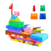 Plastic 3D Bullet Building Blocks Construction Colorful Assembly Interconnect Insert Games Educational Toys for Kids Children 2024 - buy cheap