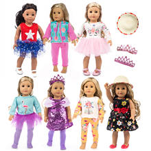 Hot 7pcs/set Fit for American Girl Doll Clothes 18-inch Doll , Christmas Girl Gift(only sell clothes) 2024 - buy cheap