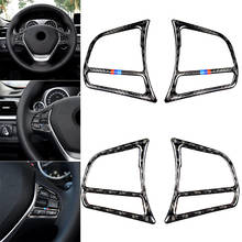 2pcs/Set Car Steering Wheel Button Frame Cover Trim Carbon Fiber Interior for BMW 1 2 3 4 Series F20 F21 F30 F32 F34 Auto Parts 2024 - buy cheap