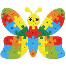 Juguete Montessori de madera para bebé, puzle con alfabeto, animales, números, inglés, 26, aprender cartas, educativo 2024 - compra barato