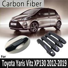 Black Carbon Fiber for Toyota Yaris XP130 Vitz 2012 2013 2014 2015 2016 2017 2018 2019 Door Handle Cover Sticker Car Accessories 2024 - buy cheap