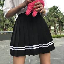 Saia plissada estilo escolar, saia curta de verão estilo coreano, mini saia ulzzang harajuku sexy de cintura alta 2024 - compre barato