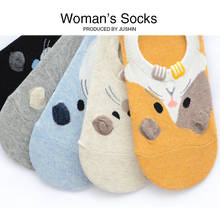 Meias de algodão estéreo do gato, meias curtas invisíveis para mulheres, confortáveis para o verão, baixo tornozelo, meias de suor femininas 5 pares = 10 peças xg19 2024 - compre barato