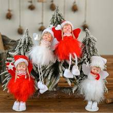 Рождественская елка украшения милый ангел кукла девочка кулон деревянный Navidad Новый год Рождественская елка украшения Рождественский подарок для детей 2024 - купить недорого