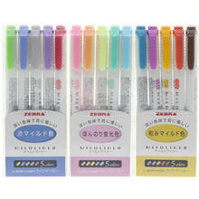 Zebra-rotuladores Mildliner de doble punta para la escuela, marcadores Kawaii de alta calidad, 5 colores, WKT7 (5C RC NC) 2024 - compra barato