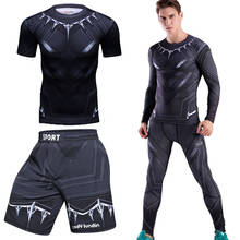 MMA Bjj Boxing Jersey Sports T Shirt +Pants Sets Men Rashguard Jiu Jitsu Fitness Muay Thai Shorts Black panthe Sweater Pants 2024 - buy cheap