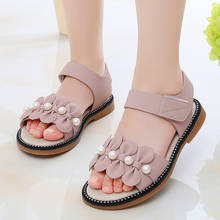 Sandalias de princesa para niños de 3 a 16 años, zapatos cómodos de fondo suave, color rosa y beige, para verano 2024 - compra barato