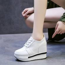 2021 Spring and Autumn New High-Heel Sneakers Pumps Height Increasing Insole Casual Lace up Shoes 2024 - buy cheap