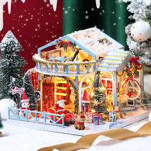 Миниатюрный Кукольный домик «сделай сам», модель для строительства, Рождественский домик, подарок на день рождения, игрушки для детей, деревянный кукольный домик, мебель для взрослых 2024 - купить недорого
