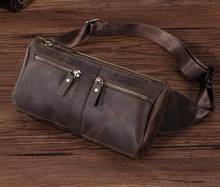 Fashion Original Leather Unisex Crossbody Sling Bag Design Casual Travel Cigarette Case Pouch Fanny Waist Belt Bag Pack 811-49 2024 - buy cheap