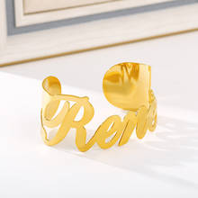 Pulsera de acero inoxidable con nombre personalizado para mujer, brazalete de Color dorado y plateado, joyería de San Valentín, regalo 2024 - compra barato
