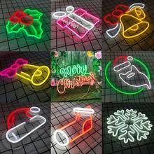 Personalized Custom Name Neon Light Sign LED Waterproof Christmas Hat Gift Commercial Christmas Decorations INS Bar Wall Decor 2024 - buy cheap