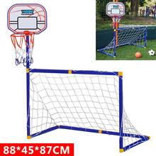 Hot Sales 2 In 1 Outdoor Sports Kids Football Goal Boys Soccer Toy Mini Basketball Children Basketball Hoop Practice Toys 2024 - buy cheap