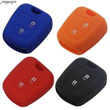 jingyuqin 2 Buttons Silicone Rubber Car Remote Key Case Cover For Peugeot 107 206 307 207 408 Key Protector Holder Shell 2024 - buy cheap