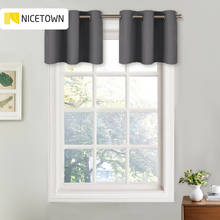 NICETOWN Blackout Valance Curtain Thermal Insulated Eyelet Top Drape Panel for Kitchen Half Window Tier Valance 1 Panel 2024 - buy cheap