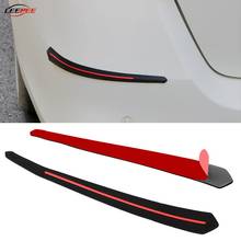 2PCS Car Front Rear Bumper Lip Sticker Anticollision Strip Protectors Carbon Fiber Rubber Decoration Mouldings Auto Accessories 2024 - buy cheap