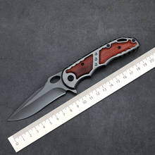 Cuchillo plegable de madera de 21cm 60HRC, cuchillo táctico multiusos de supervivencia de acero 8CR13, novedad de América del Norte 2024 - compra barato