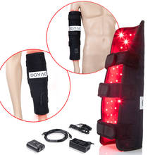 Dgyao 660nm terapia de luz vermelha led dispositivo alívio da dor muscular relaxar recuperação massagem brace almofada 880nm infravermelho para o braço & bezerro casa 2024 - compre barato