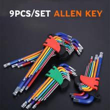 9Pcs 1.5mm-10mm CR-V Steel Hex & Torx Key Set Allen Wrench Color Coded Ball-End L Wrench Set Torque Metric Bicycle Hand Tools 2024 - buy cheap