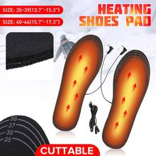 1 Pair USB Heated Shoe Insoles Foot Warming Pad Feet Warmer Sock Pad Mat Winter Outdoor Sports Heating Insoles Winter Warm Soles 2024 - buy cheap