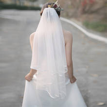 Véu de noiva com duas camadas, véu de noiva branco marfim, curto, com pente, acessórios para casamento, futura esposa 2024 - compre barato