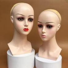 Female Professional Cosmetology Bald Mannequin Head for Making Wigs, Displaying Wigs, Glasses, Hair with Wig Net Cap 2024 - buy cheap