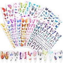 16pcs/lot Colorful Slider Butterfly Designs Nail Art Stickers DIY self -adhesive Transfer Nail Decals Tips Manicure Tool 2024 - buy cheap