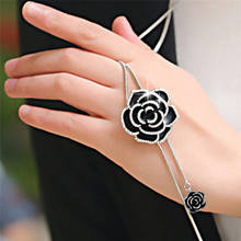Long Necklace Sweater Chain Fashion Metal Chain Crystal Flower Pendant Necklace Fashion Adjustable Zircon Black Rose Flower 2024 - buy cheap