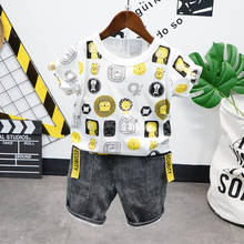 Conjunto de camiseta informal y pantalones cortos para niño, ropa de dos piezas con flores, conjuntos de bebé, trajes de puertos para niño 86, verano 2020 2024 - compra barato