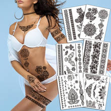 Black Henna Temporary Tattoo for Hands Inspired Body Stickers sexy tatoo for women wedding tattoo mandala henna lace bracelet 2024 - buy cheap