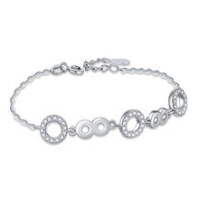 Pulseira infinita de prata esterlina 925, joia para mulheres com pedras de cristal 8 de corrente 2024 - compre barato