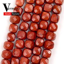 Natural Stone Beads 5mm Faceted Red Jaspers Gemstones Square Beads for Needlework Jewelry Making Diy Bracelet Accessories 2024 - buy cheap