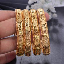 Wando 4Pcs/lot Top Quality Dubai Gold Color Bangles For Women Vintage Bride Wedding Bracelet Bangles Africa Arab Jewelry 2024 - buy cheap