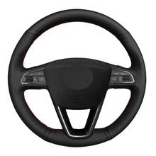 Car Steering Wheel Cover Black Soft Artificial Leather For Seat Leon 5F Mk3 2013-2019 Ibiza 6J Tarraco Arona Ateca Alhambra 2024 - buy cheap