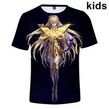 Camiseta 3d de Saint Seiya para niños y niñas de 3 a 14 años, camisa de Anime de los caballeros del zodiaco, ropa para adolescentes 2024 - compra barato