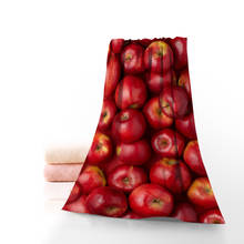 Custom Red Apple Fruit Pattern Towel Printed Cotton Face/Bath Towels Microfiber Fabric For Kids Men Women Shower Towels 2024 - buy cheap