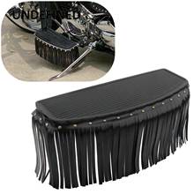 Motorcycle Driver Floorboard Fringe PU Leather Cover Wide Foot Pegs Pedal For Harley Honda Electra Glide Chief Cafe Racer 2024 - buy cheap