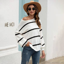 2020 New Autumn Winter Knitted Sweater Women Thin O-neck Striped Pullovers Sweater Top Office Lady 2024 - buy cheap