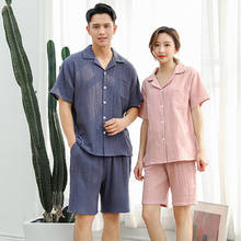 Fdfklak Couple Pajama Set Cotton Pyjamas Men And Women Clothing Sets Summer New Sleepwear Home Wear Home Suit Pijamas 2024 - buy cheap